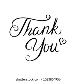 Thank you. Hand drawn vector lettering phrase. Modern motivating calligraphy decor for wall, poster, prints, cards, t-shirts and other