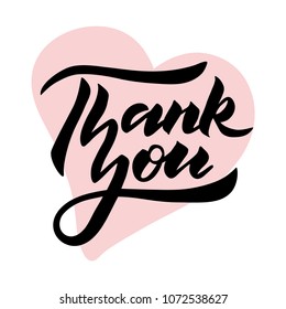 Thank You hand drawn vector modern lettering. For greeting cards, posters, print, banner. Isolated on white background. EPS10.