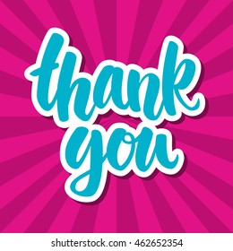 Thank You hand drawn vector modern calligraphy 