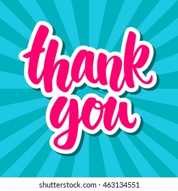 Thank You hand drawn vector modern calligraphy 