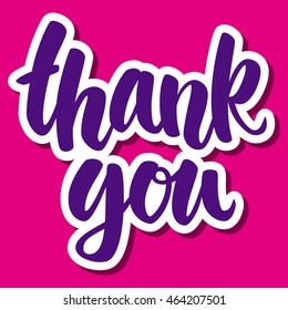 Thank You hand drawn vector modern calligraphy 