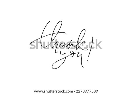 Thank you hand drawn vector modern calligraphy. Thank you handwritten thin pen line lettering isolated on white background. Usable for greeting cards, poster, banners, gift tags.