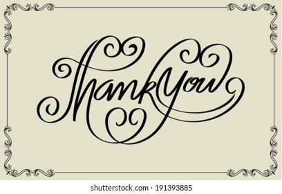 Thank You Hand Lettering Stock Vector (Royalty Free) 191393879