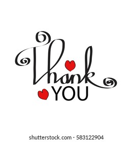 Thank You Hand Lettering Stock Vector (Royalty Free) 583122904 ...