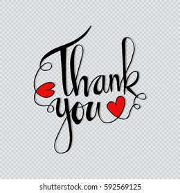 Thank You Hand Lettering Stock Vector (Royalty Free) 592569125 ...