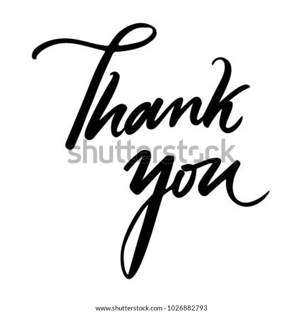 Thank You Hand Lettering Stock Vector (Royalty Free) 1026882793