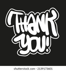 Thank You Hand Lettering in Black and White