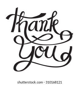 THANK YOU hand lettering calligraphy vector design eps 10