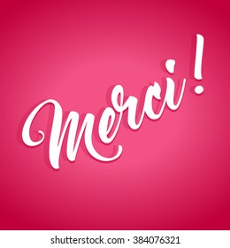 Thank you hand lettering calligraphy in French