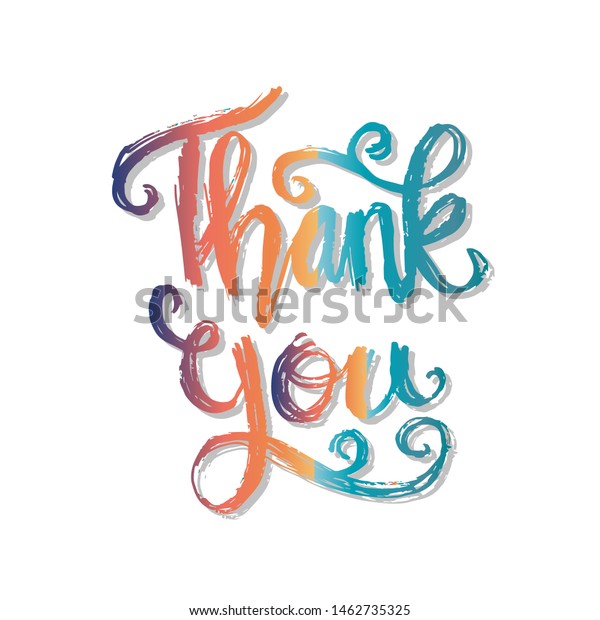 Thank You Hand Lettering Calligraphy Stock Vector (Royalty Free ...