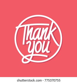 Thank you hand lettering in a circle