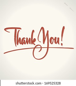 THANK YOU hand lettering -- custom handmade calligraphy, vector (eps8)