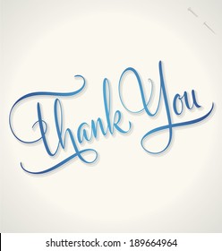 THANK YOU hand lettering -- custom handmade calligraphy, vector (eps8)