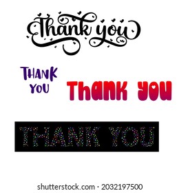 THANK YOU hand lettering custom handmade calligraphy, vector thank you inscription sign