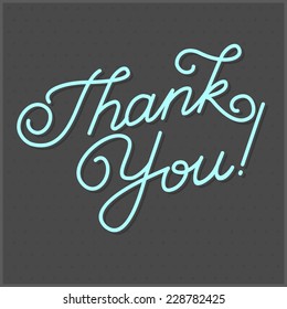 THANK YOU hand lettering -- custom handmade calligraphy, vector 