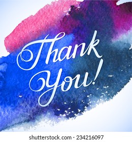THANK YOU hand lettering -- custom handmade calligraphy, vector. Love and kindness thanksgiving card