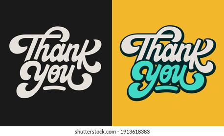 Thank you hand lettering design Premium Vector