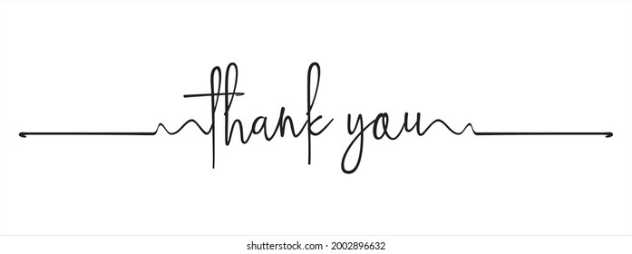 thank you hand lettering design. thank you calligraphy. thank you text typography letter vector graphic design for greeting card label and web banner.