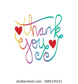 Thank You Hand Lettering Greeting Card Stock Vector (Royalty Free ...