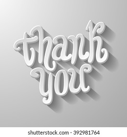 Thank You Hand lettering Greeting Card. Typographical Vector Background. Handmade calligraphy. art