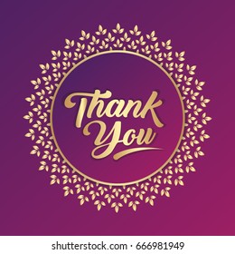 Thank You Hand lettering Greeting Card vector illustration. Typographical decorative text with colorful Background. Handmade calligraphy.