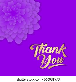 Thank You Hand lettering Greeting Card vector illustration. Typographical decorative text with colorful Background. Handmade calligraphy.