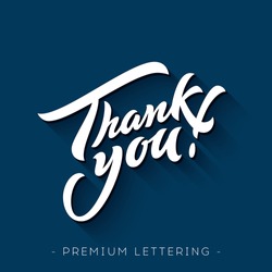 Thank You Hand Lettering Handmade Vector Calligraphy 