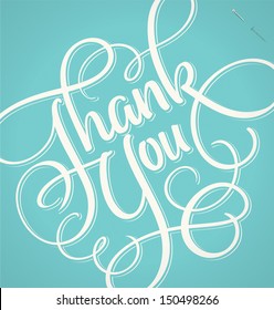 THANK YOU hand lettering -- handmade calligraphy, vector (eps8)