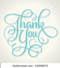 THANK YOU hand lettering -- handmade calligraphy, vector (eps8)