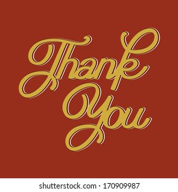 THANK YOU hand lettering - handmade calligraphy, vector illustration