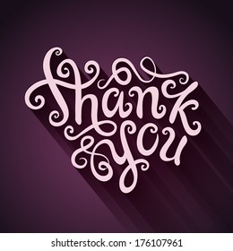 Thank You hand lettering - handmade calligraphy, vector