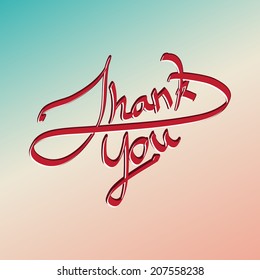 Thank you hand lettering. Handmade calligraphy