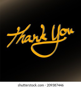 Thank you hand lettering. Handmade calligraphy