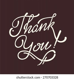 THANK YOU hand lettering - handmade calligraphy, vector white chocolate