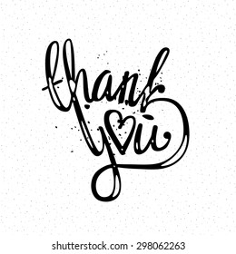 'thank you' hand lettering - handmade calligraphy; vector illustration (eps8);