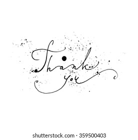 Thank You Hand lettering handmade vector calligraphy 