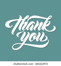 THANK YOU Hand lettering. Handmade vector calligraphy