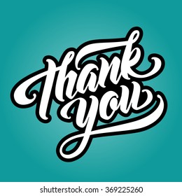 THANK YOU Hand lettering. Handmade vector calligraphy