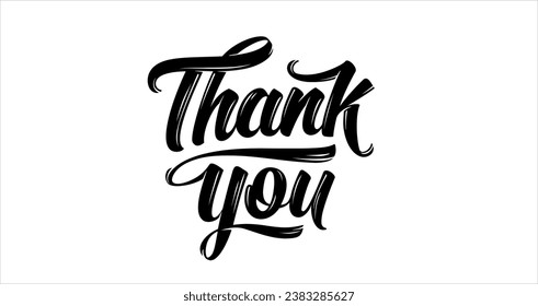 Thank You. Hand lettering Thank You for holiday Thanksgiving Day, vintage graphic, banner, poster, greeting card calligraphy thank you, postcard for holiday Thanksgiving Day. Vector Illustration