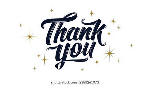 Thank You. Hand lettering Thank You for holiday Thanksgiving Day, vintage graphic, banner, poster, greeting card calligraphy thank you, postcard for holiday Thanksgiving Day. Vector Illustration