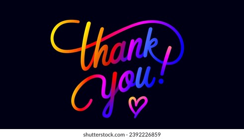 Thank You. Hand lettering Thank You for holiday Thanksgiving Day, vintage graphic, banner, poster. Greeting card calligraphy thank you, postcard for holiday Thanksgiving Day. Vector Illustration