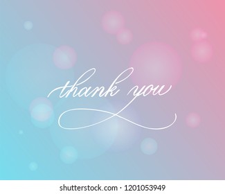 Thank you - hand lettering inscription to holiday design, black and white ink calligraphy
