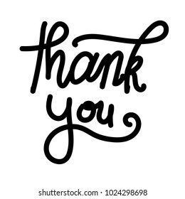 Thank You Hand Lettering Isolated White Stock Vector (Royalty Free ...