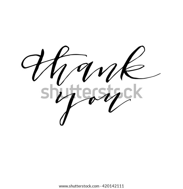 Thank You Hand Lettering Isolated Design Stock Vector (Royalty Free ...