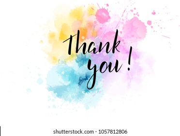 Thank You Hand Lettering Phrase On Stock Vector (Royalty Free ...