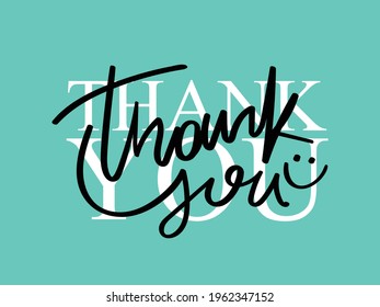 Thank You Hand Lettering Text And Smile