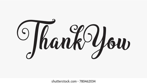Thank You Hand lettering text. Calligraphic Lettering, Calligraphy Font vector. Vector illustration.