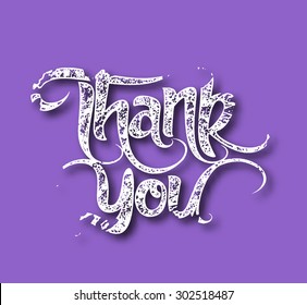 Thank You Hand lettering typographical vector background.