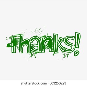 Thank You Hand lettering typographical vector background.