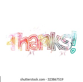 Thank You Hand lettering typographical vector background.